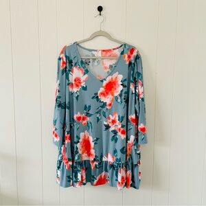 Emerald Multicolor Floral Top
